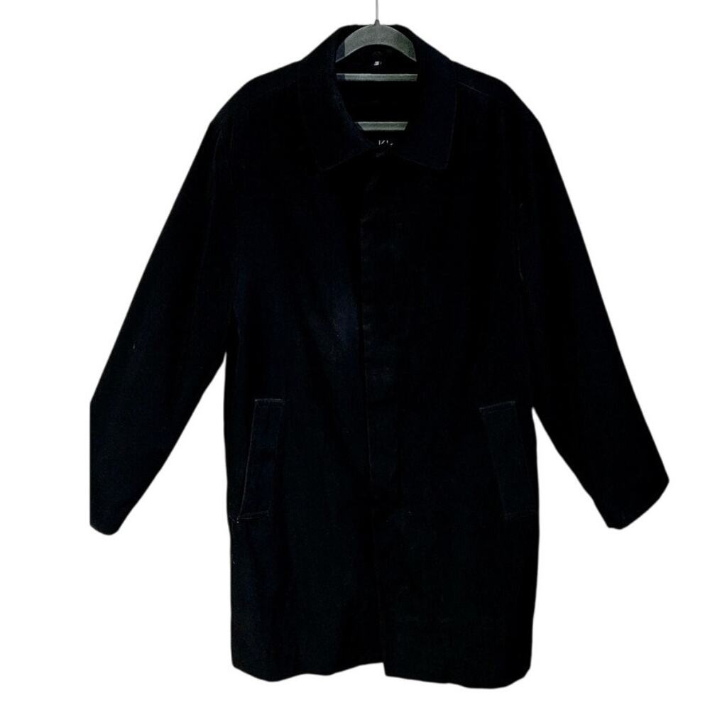 Calvin Klein Men's 38R Longline Dressy Overcoat Black Professional Office Winter